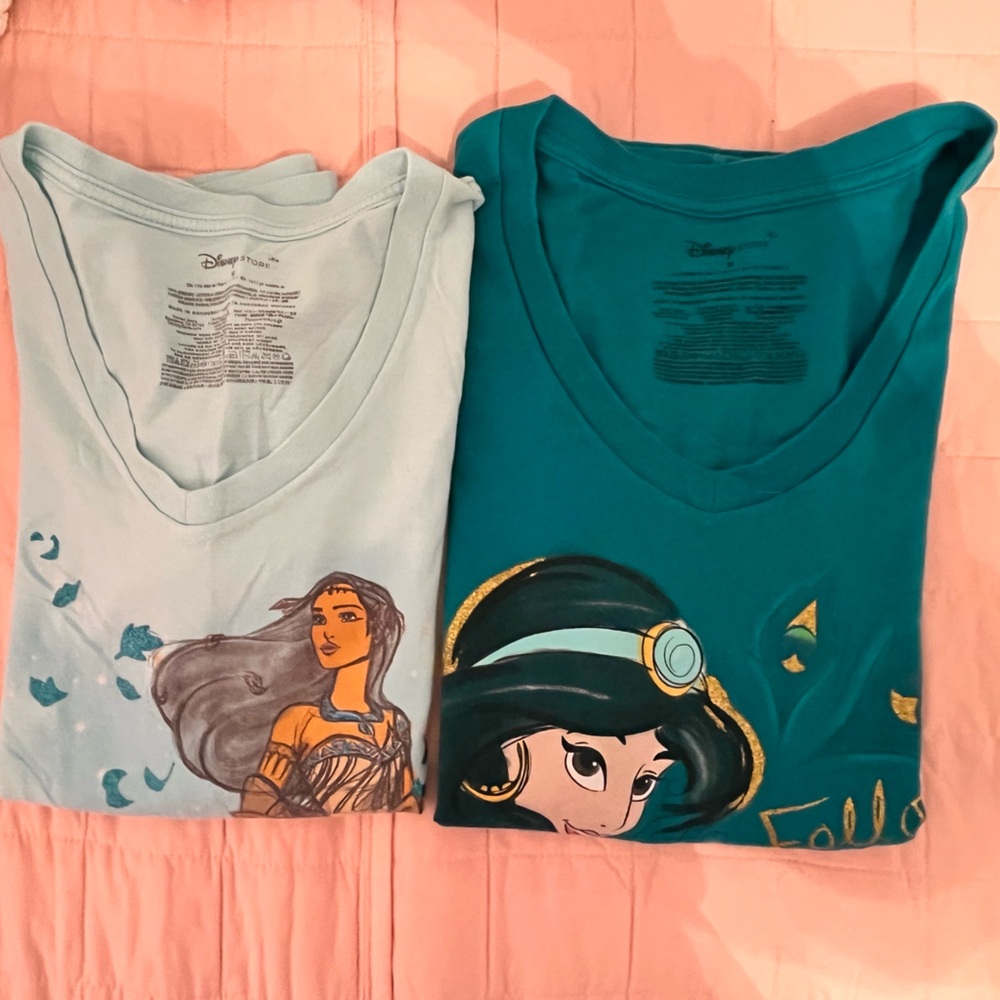 Disney Princess Kids Tees - Light Blue & Teal